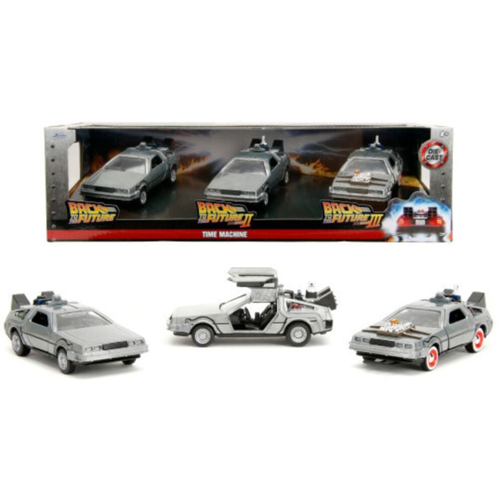 Jada Toys - 1:32 Back to the Future -  Hollywood Rides - Time Machine 3 Pack